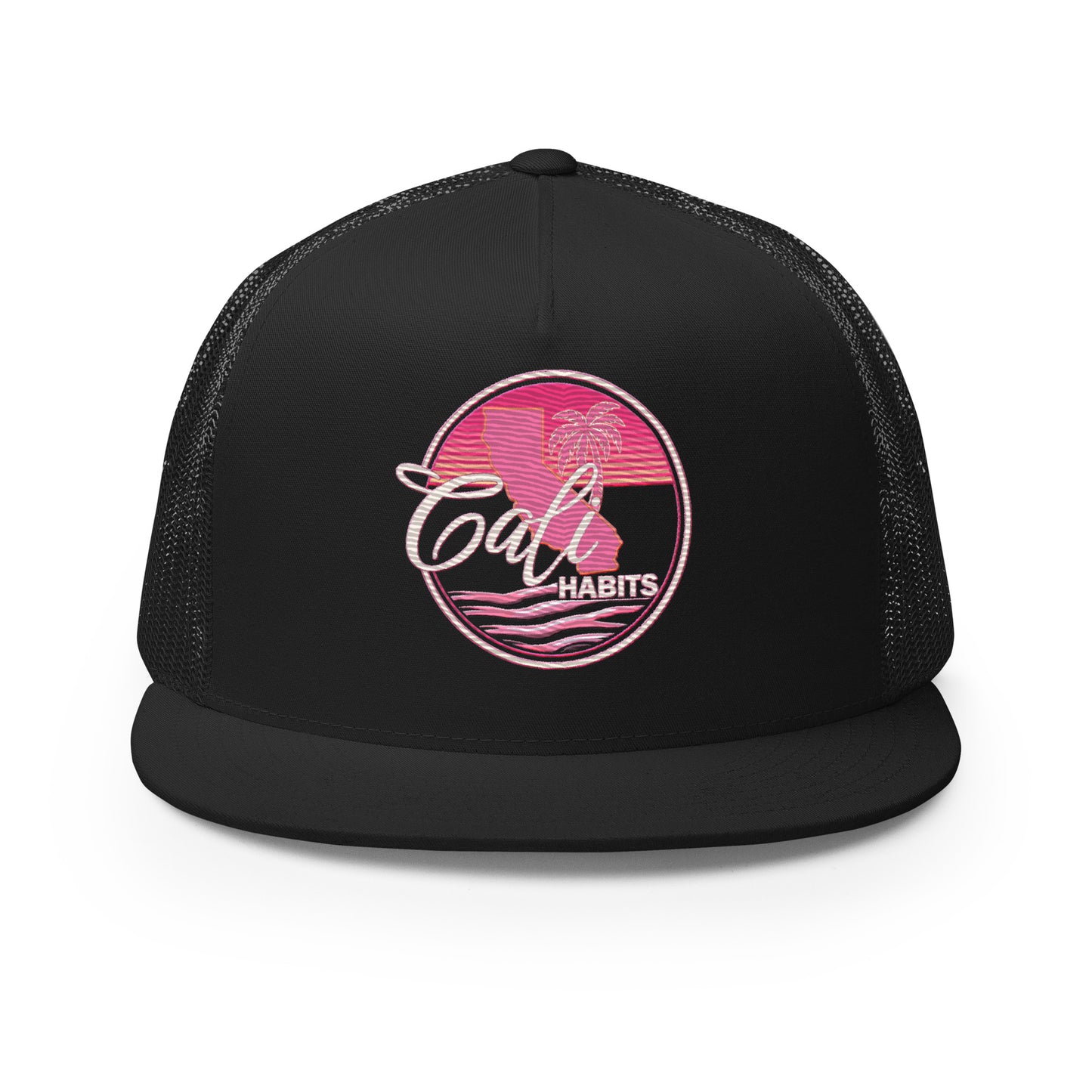 Cali Pink Embroidered Trucker Cap