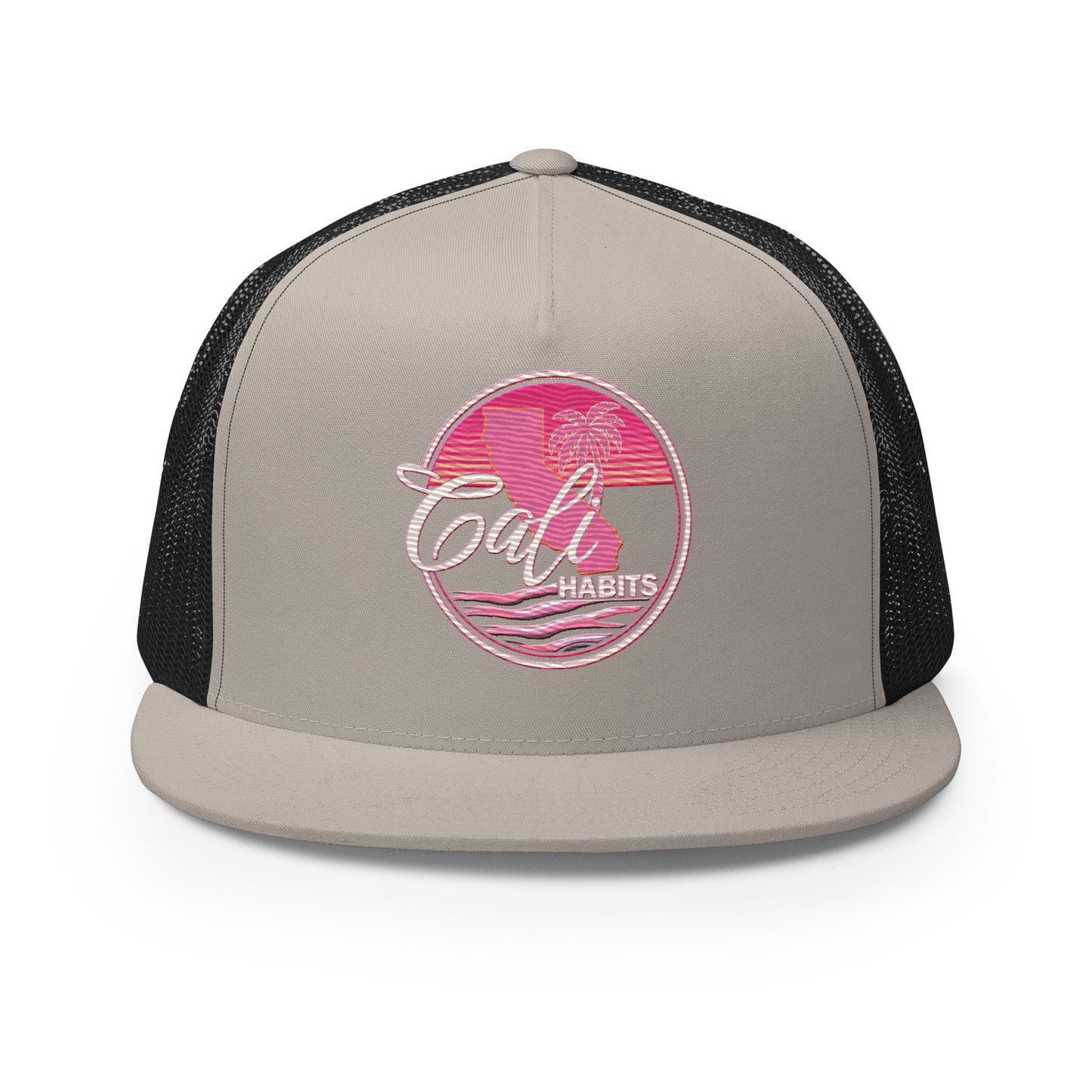 Cali Pink Embroidered Trucker Cap