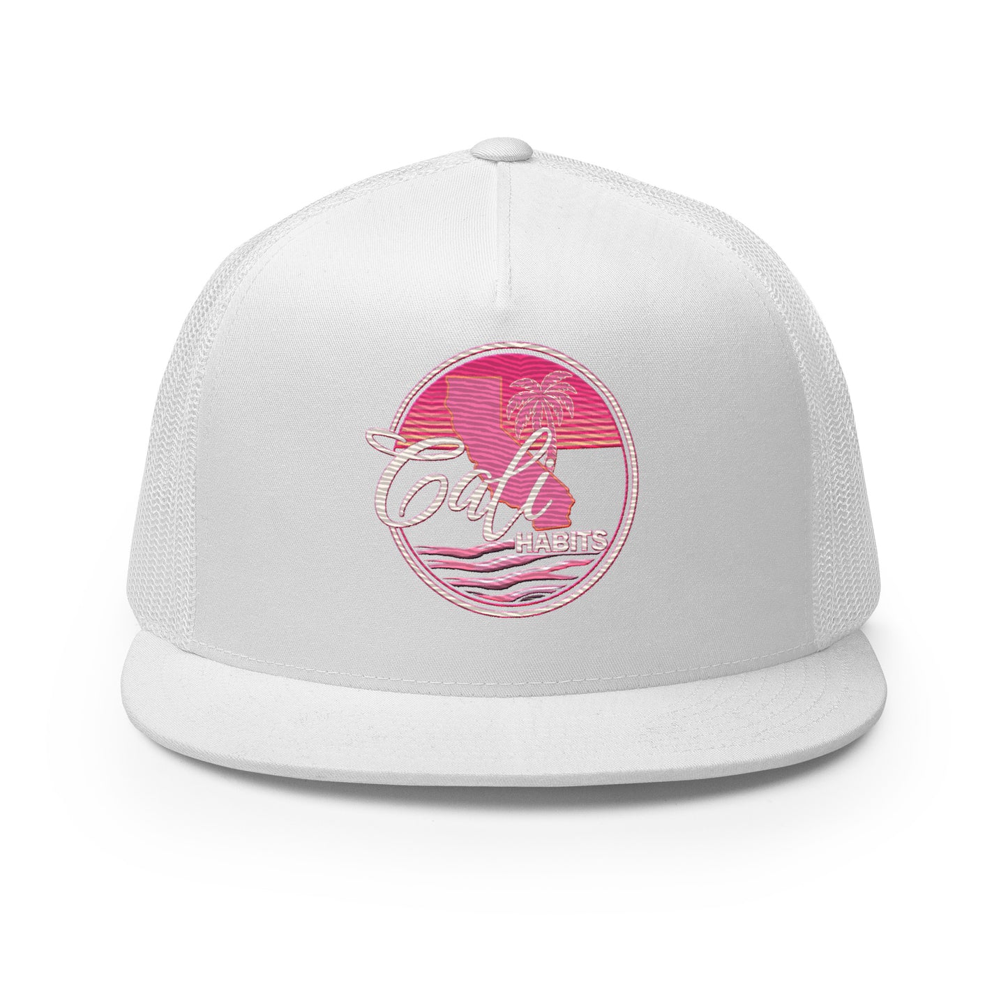 Cali Pink Embroidered Trucker Cap